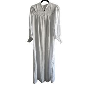 Le Voys Size xs Vintage White Long CHiffon Robe Peignoir Lingerie Nightgown